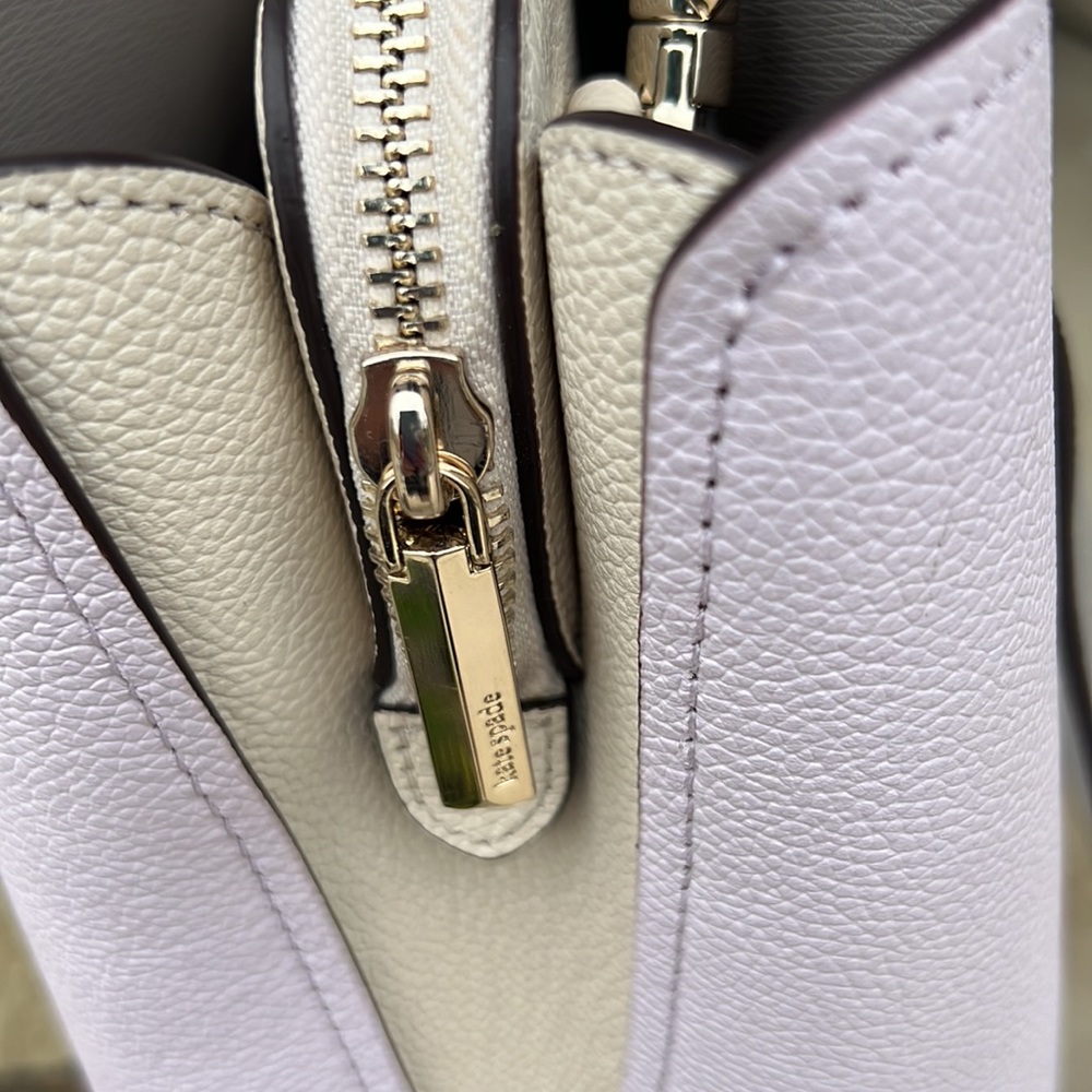 NWT Kate Spade Lavender, grey & cream satchel or tote. - Picture 8 of 13